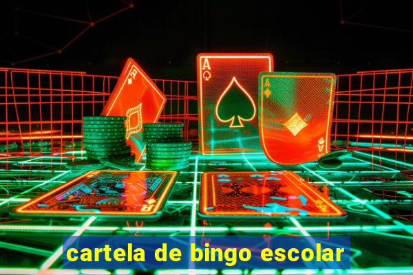 cartela de bingo escolar