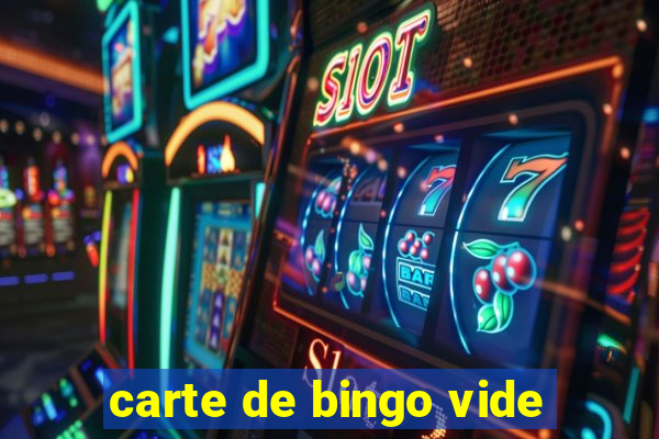 carte de bingo vide