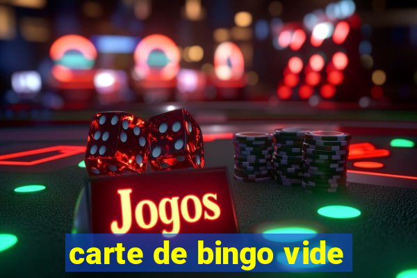 carte de bingo vide