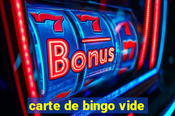 carte de bingo vide