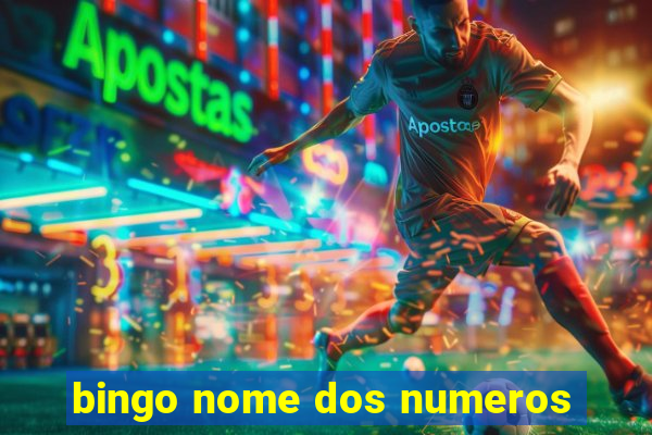 bingo nome dos numeros