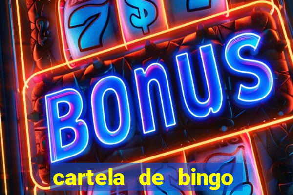 cartela de bingo para preencher