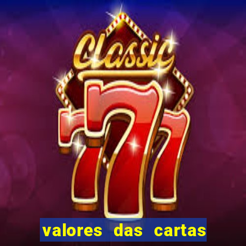 valores das cartas no 21