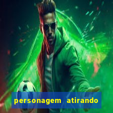 personagem atirando uma pedra num pássaro