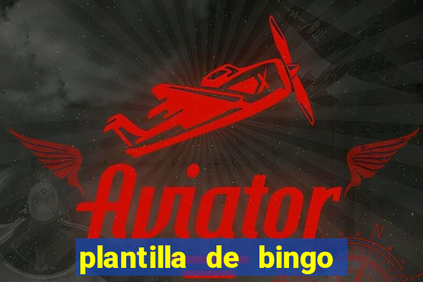 plantilla de bingo para editar