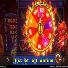 list of all online bingo sites