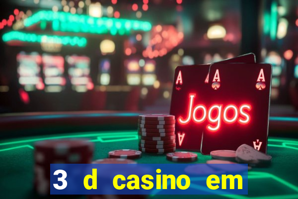 3 d casino em movimento com baralho