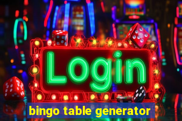 bingo table generator