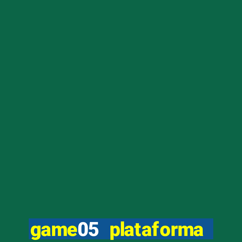 game05 plataforma de jogos