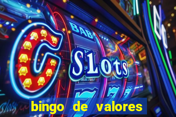 bingo de valores para imprimir