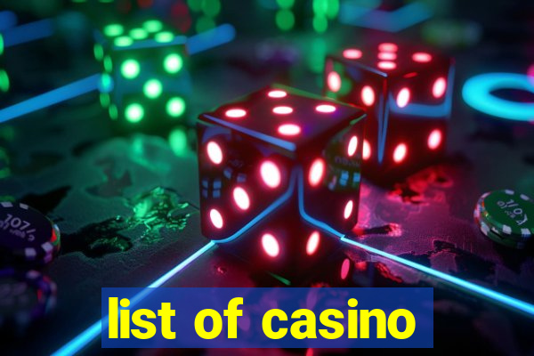 list of casino