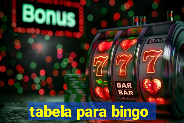 tabela para bingo