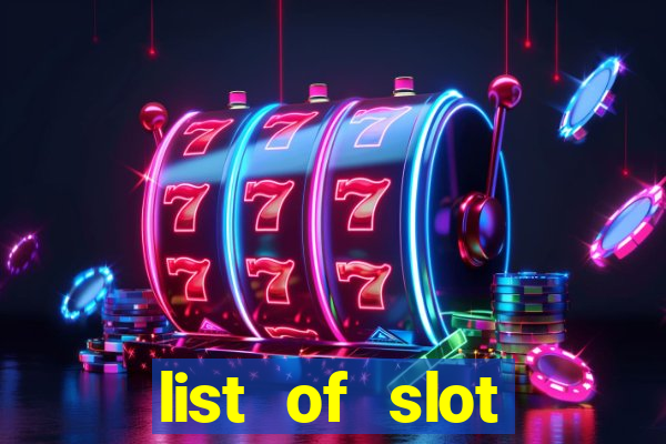 list of slot machines at winstar