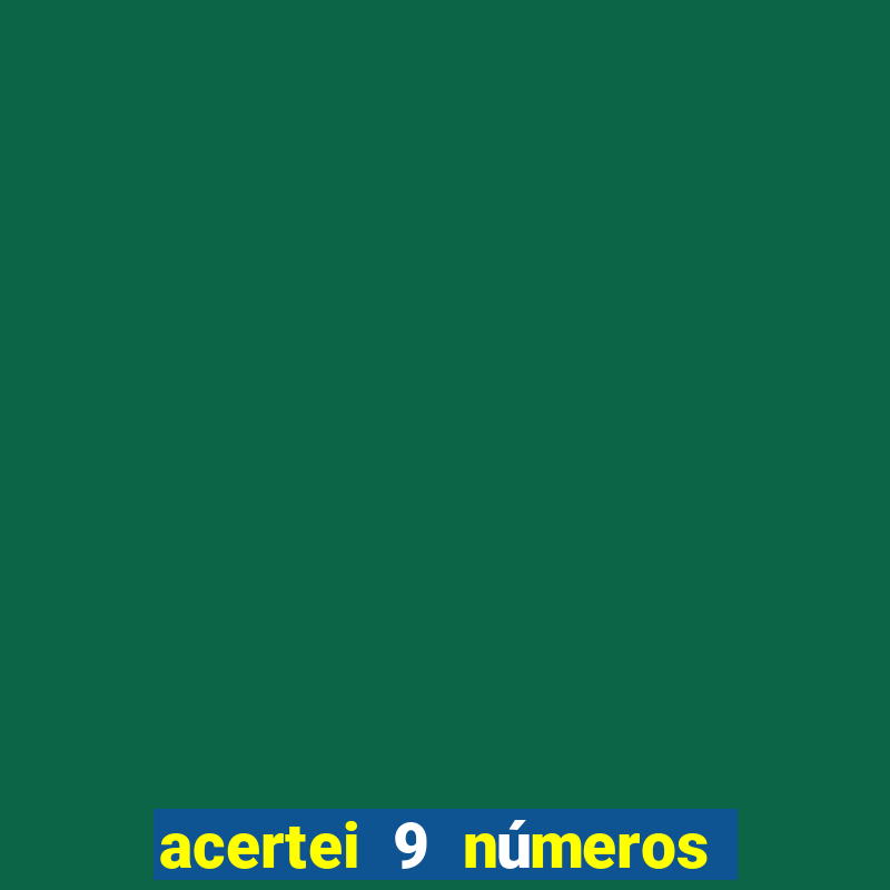 acertei 9 números na lotofácil