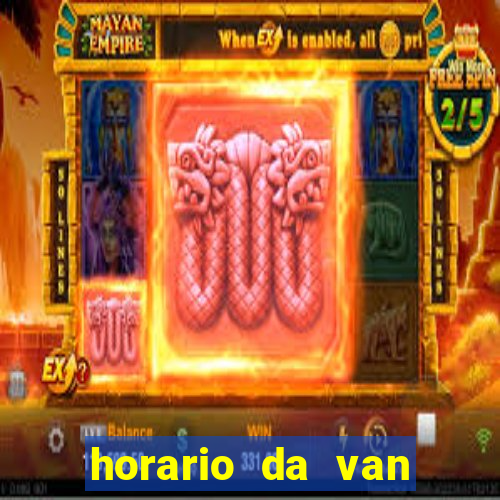 horario da van porto de pedras