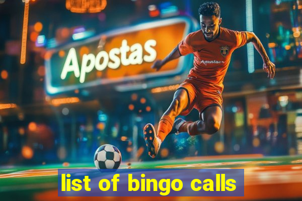 list of bingo calls