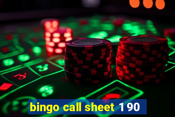 bingo call sheet 1 90