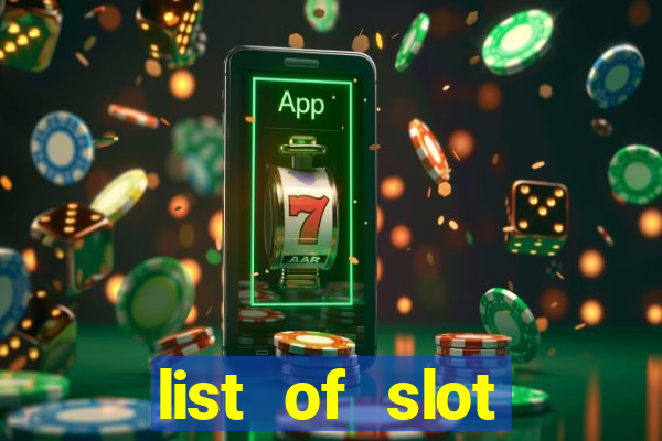 list of slot machines at jake's 58